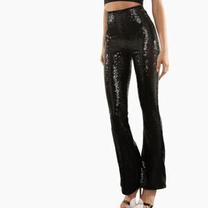 Black Sequin Women's Sequin Flare Pant - SIZE XL